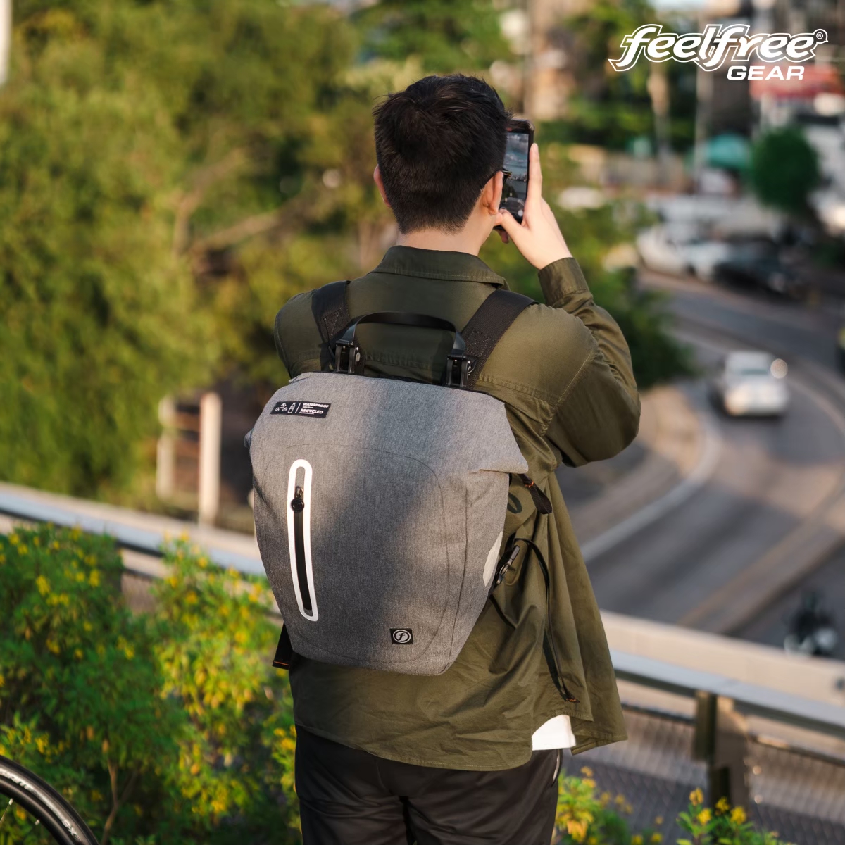 กระเป๋าจักรยานกันน้ำ DFEELFREE URBANION ECO BIKEPACK สี GREY_1